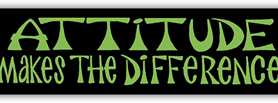 Attitude Makes the Difference small bumper sticker — Root Concepts design 154