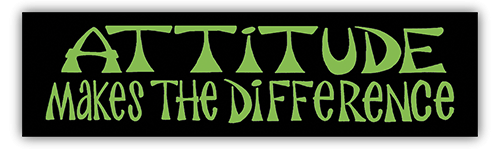 Attitude Makes the Difference small bumper sticker — Root Concepts design 154