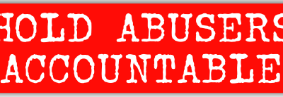 Hold Abusers Accountable – Small Bumper Stickers | 628