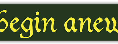 Begin Anew small bumper sticker — Root Concepts design 233