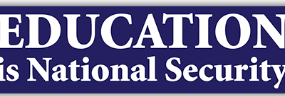 Education is National Security small bumper sticker — Root Concepts design 314