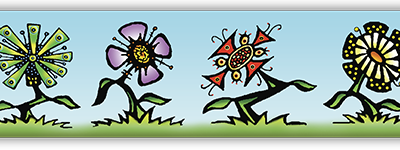 Flowers small bumper sticker — Root Concepts design 205