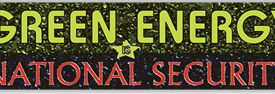 Green Energy is National Security small bumper sticker — Root Concepts design 467