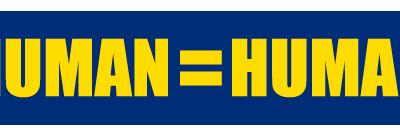 Human = Human (Human Rights) small bumper sticker — Root Concepts design 563