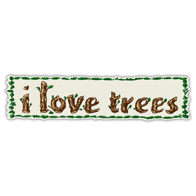 I Love Trees - Small Bumper Sticker | 493