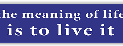 The Meaning of Life is to Live it - Small Bumper Sticker | 153