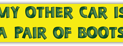 My Other Car is a Pair of Boots — Root Concepts sticker design
