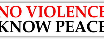 No Violence Know Peace small bumper sticker — Root Concepts design 245