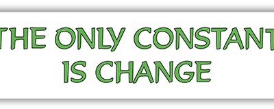 The Only Constant Is Change small bumper sticker — Root Concepts design 155