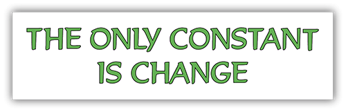 The Only Constant Is Change small bumper sticker — Root Concepts design 155