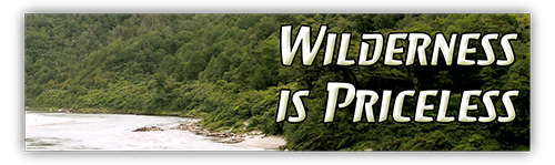 Wilderness is Priceless small bumper sticker — Root Concepts design 468