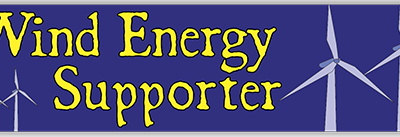 Wind Energy Supporter small bumper sticker — Root Concepts design 463
